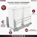Rev-A-Shelf Double Pull-Out Trash Can - Image 3