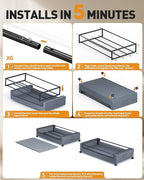 Under Bed Storage with Wheels, Square Under Bed Storage Containers, 60L Under - Image 8
