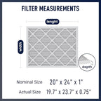 20x24x1 MERV 8 Air Filters 6-Pack, Actual Size 19.7" x 23.7" x 0.75" – - Image 2