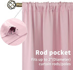BGment Baby Pink Room Darkening Curtains - Image 5