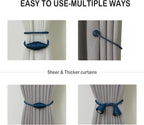 Magnetic Curtain Tiebacks 2 Pack Outdoor Rope Curtain Tie Backs Decorative - Image 5
