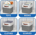 Temary Cube Storage Bins 4 Pack Storage Cubes 11×11 Fabric Storage Bins - Image 4
