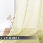 Tollpiz Short Sheer Curtain Linen Textured Living Room Curtains Sheer Light - Image 2