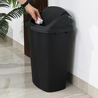 4-Pack 13 Gallon Plastic Swing Top Trash Can, Lidded Wastebasket Garbage Can - Image 4