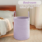 Large Woven Laundry Basket Hamper, 80L Cotton Rope Storage Bin - Image 4