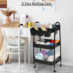 danpinera 3-Tier Rolling Cart, Metal Rolling Storage Cart - Image 5
