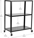 Mind Reader Rolling Cart, Rolling Cart, Microwave Stand, Coffee Cart - Image 3