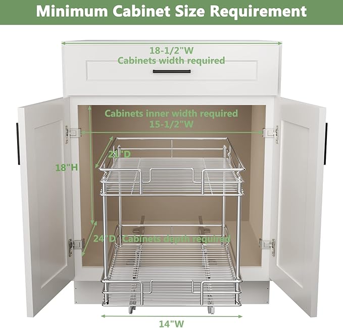 ROOMTEC Pull Out Cabinet Organizer, Kitchen Cabinet Organizer and Storage - Image 3
