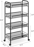 TOOLF 4-Tier Rolling Cart, Metal Utility Cart - Image 9