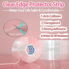 Clear Soft Corner Protectors for Furniture Strip, 0.8in x13FT, Sharp Edge & - Image 3