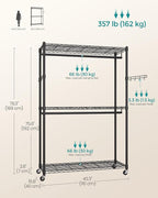 SONGMICS Heavy-Duty Rolling Clothes Rack, Garment Rack, Portable Closet - Image 6