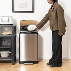 S AFSTAR 13.2 Gal Step Trash Can, 50 Liter Stainless Steel Pedal Trash Bin - Image 9