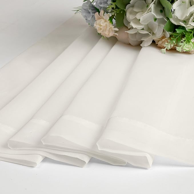 Chyhomenyc Sheer Ivory Curtains 90 inches Long 2 Panels, Light Filtering Soft - Image 8