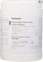 McKesson Germicidal Wipes Disinfecting Wipes, Alcohol Cleaning Disinfectant by McKesson