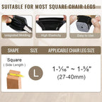 BUMACO Chair Leg Floor Protectors Square Chair Leg Protectors - Image 2