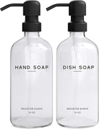 Clear Glass Hand and Dish Soap Dispenser Set by Brighter Barns by BrighterBarns