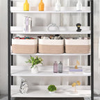 Large Storage Baskets for Organizing Shelves, Woven Cotton Rope Bins for Baby - Image 2