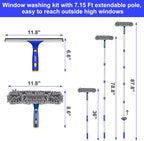 ITTAR Professional Window Cleaning Squeegee Kit, 7.15 Ft High Reach Cleaner Tool - Image 3
