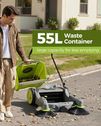 41" Industrial Walk-Behind Hand Push Floor Sweeper | Commercial 55L Large - Image 3