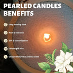 White Pearled Candle 18oz Luxury Sand Candle Granulated Wax - Image 3