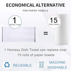 Homaxy 100% Cotton Terry Kitchen Towels, Checkered Designed, Soft and Super - Image 8
