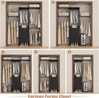 4FT Small Closet System with 3 Fabric Drawers, Flexible Built-In Clothes - Image 7