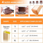 Ezprotekt 24 Pcs Small Clear Square Chair Leg Floor Protectors - Image 2