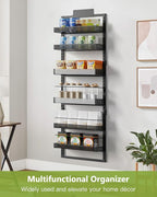 6-Tier Over the Door Pantry Organizer, 2 in 1 Large Door Spice Rack - Image 7