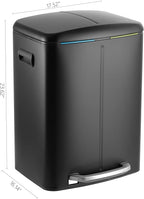 happimess HPM1005B Marco Rectangular 10.6-Gallon Double Bucket Trash Can - Image 6
