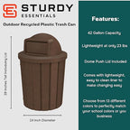 42 Gallon Slated Circle 100% Recycled Plastic Commercial Outdoor or Indoor - Image 2