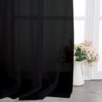 Chyhomenyc Extra Long Black Sheer Curtains 144 inch 2 Panels Set, Translucent - Image 9