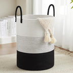 Fiona's magic Cotton Rope Laundry Hamper, Tall Woven Laundry Basket Storage by Fionasmagic