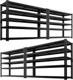 Storage Shelves Heavy Duty 4 PCS, 5-tier Adjustable Metal Industrial Utility by ROOMTEC