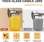 14 OZ Thick Candle Jars for Making Candles 12 Pcs, 3 Wick Empty Jars - Image 2