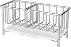 Kitchen Sink Sponge Holder, 304 Stainless Steel Soap Dispenser Caddy Organize by MAXCOOK