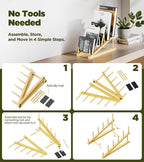 2-Pack Bamboo Dish Drying Rack, 5 Slots Kitchen Organizer Craft Show Display - Image 7