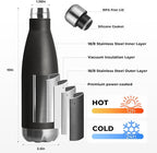 MEWAY 17oz Sport Water Bottle 12 Pack Vacuum Insulated Stainless Steel - Image 2