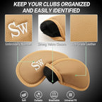 FINGER TEN Premium Synthetic Leather Stylish Iron & Wedge Golf Head Covers - Image 3