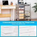 GOFLAME 15-Drawer Rolling Storage Cart, Utility Cart - Image 6