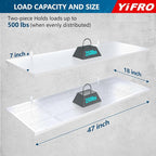 2-Pack 1.5x4ft Heavy Duty Garage Wall Shelving, 500 lbs Load Capacity, Garage - Image 2