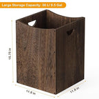 smusei Wood Trash Can 9.5 Gallon Waste Basket Bin Rustic Farmhouse Large - Image 3