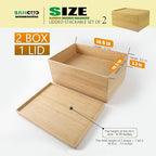 Stackable Bamboo Drawer Organizer Set – 2 Boxes - Image 2