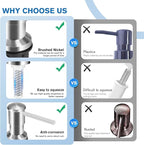 Yofidra Soap Dispenser for Kitchen Sink: Built in Sink Soap Dispenser Pump - Image 3