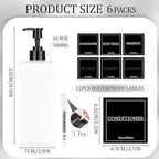 Tanlade 6 Pcs Shampoo and Conditioner Dispenser Bottles 16oz Modern Shower Soap - Image 2