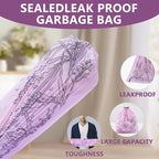 VOK 13 Gallon Trash Bags with Lavender Print & Drawstring, Tear-Resistant Tall - Image 4