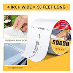 RV Roof Sealant Tape White, 4 Inch x 50 Feet RV Repair Roof Sealer Seal Tape - Image 2