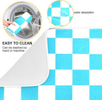 Turquoise Chessboard Dish Drying Mat - Image 2