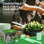 1.6 Gallon Handle Tie Compostable Food Scrap Bags - Image 7