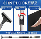 Floor Scraper Telescopic Pole, 38 to 82in Heavy Duty 4Inch Razor Blade Long - Image 3