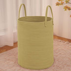 Large Woven Laundry Basket Hamper, 100L Cotton Rope Storage Bin by JMvicyroam